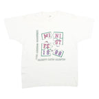 SCREEN STARS Mens White Graphic T-Shirt L Short Sleeve Crew Neck Puzzle Design