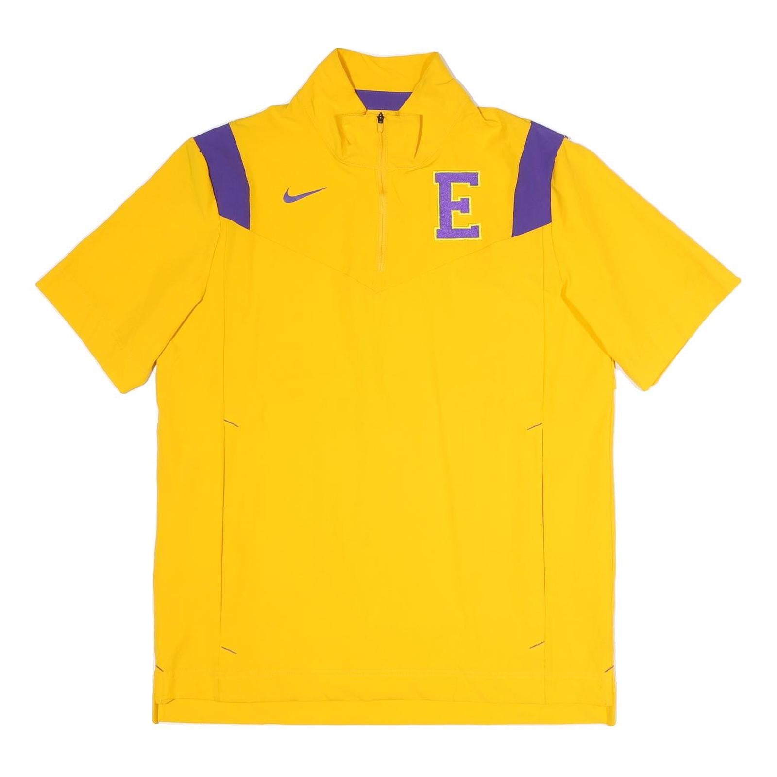 NIKE Mens Yellow & Purple Logo Zip Jacket M Polyester Short Sleeve Sports