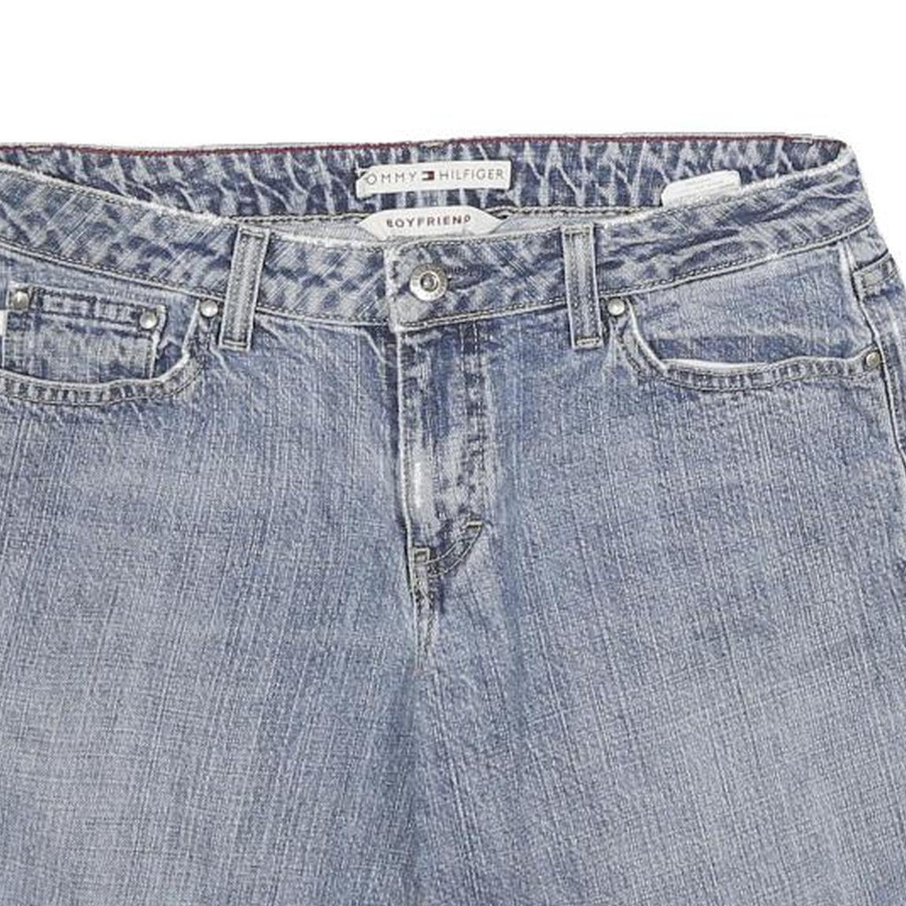 TOMMY HILFIGER Womens Denim Blue Boyfriend Shorts UK 8 W30 Casual Cotton