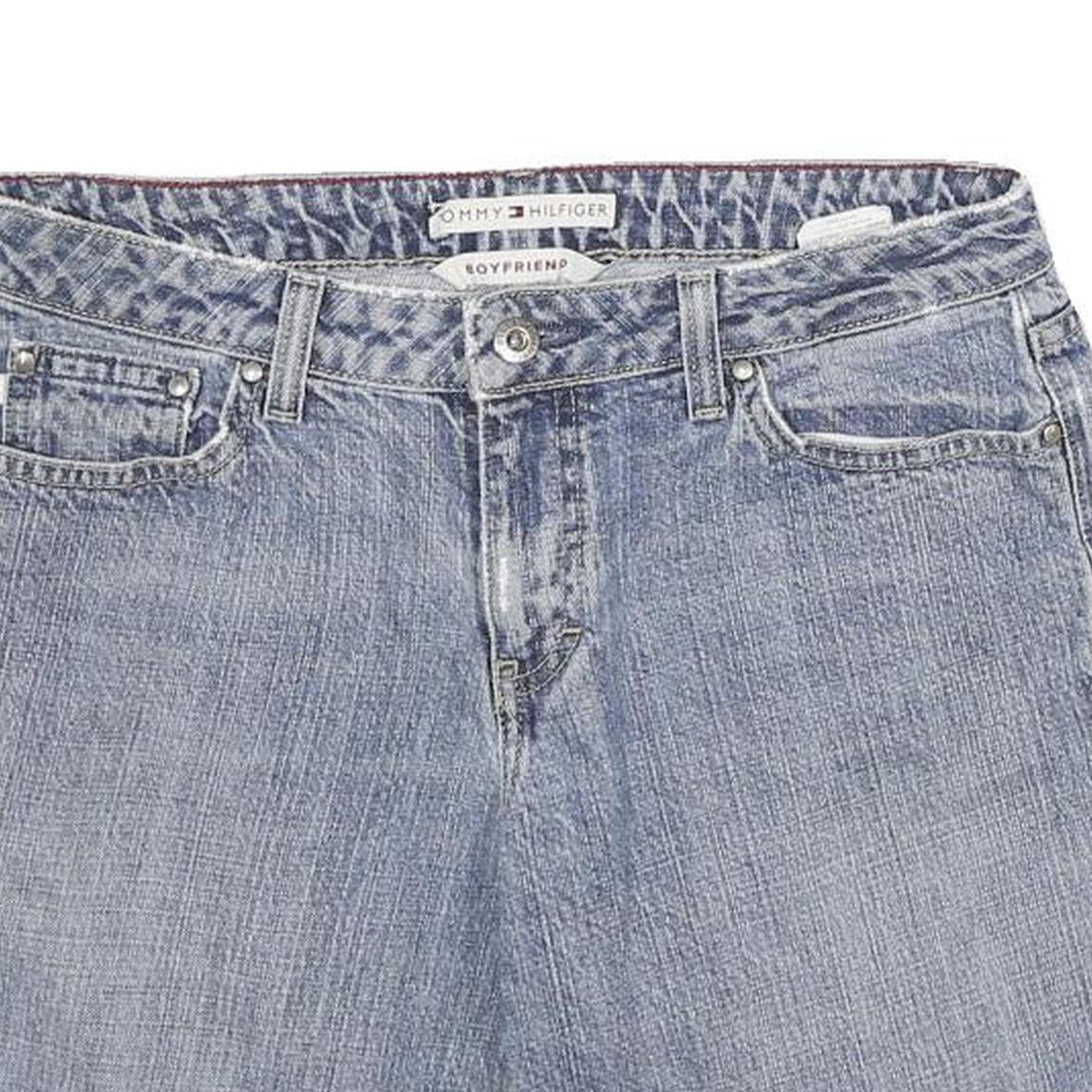 TOMMY HILFIGER Womens Denim Blue Boyfriend Shorts UK 8 W30 Casual Cotton