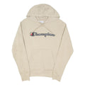 CHAMPION Mens Beige Hoodie M Cotton Blend Pullover Logo Sweatshirt