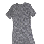 NORTON MCNAUGHTON Womens Blue & White Geometric Day Dress Polyester Short Sleeve