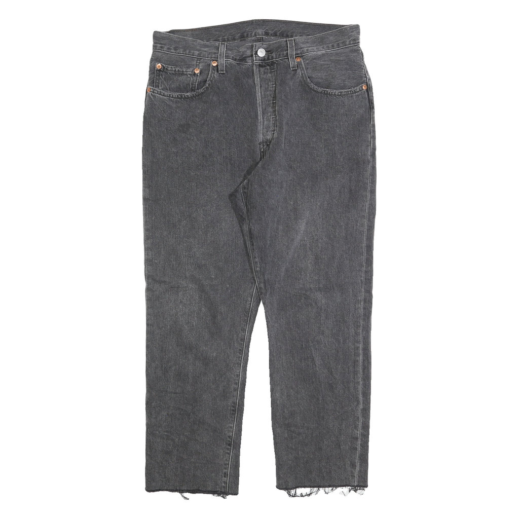 LEVI'S 501 Mens Jeans Black Regular Straight Denim Rinse W31 L26 Classic Button