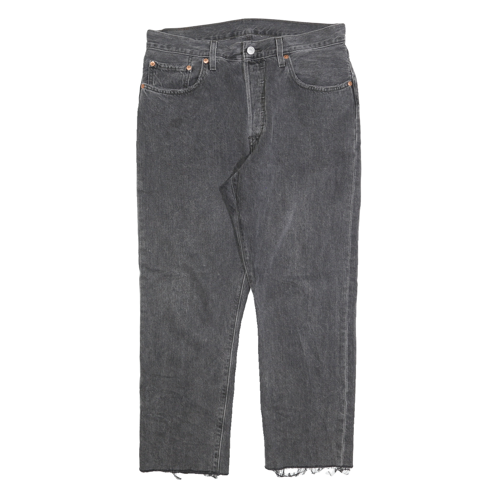LEVI'S 501 Mens Jeans Black Regular Straight Denim Rinse W31 L26 Classic Button