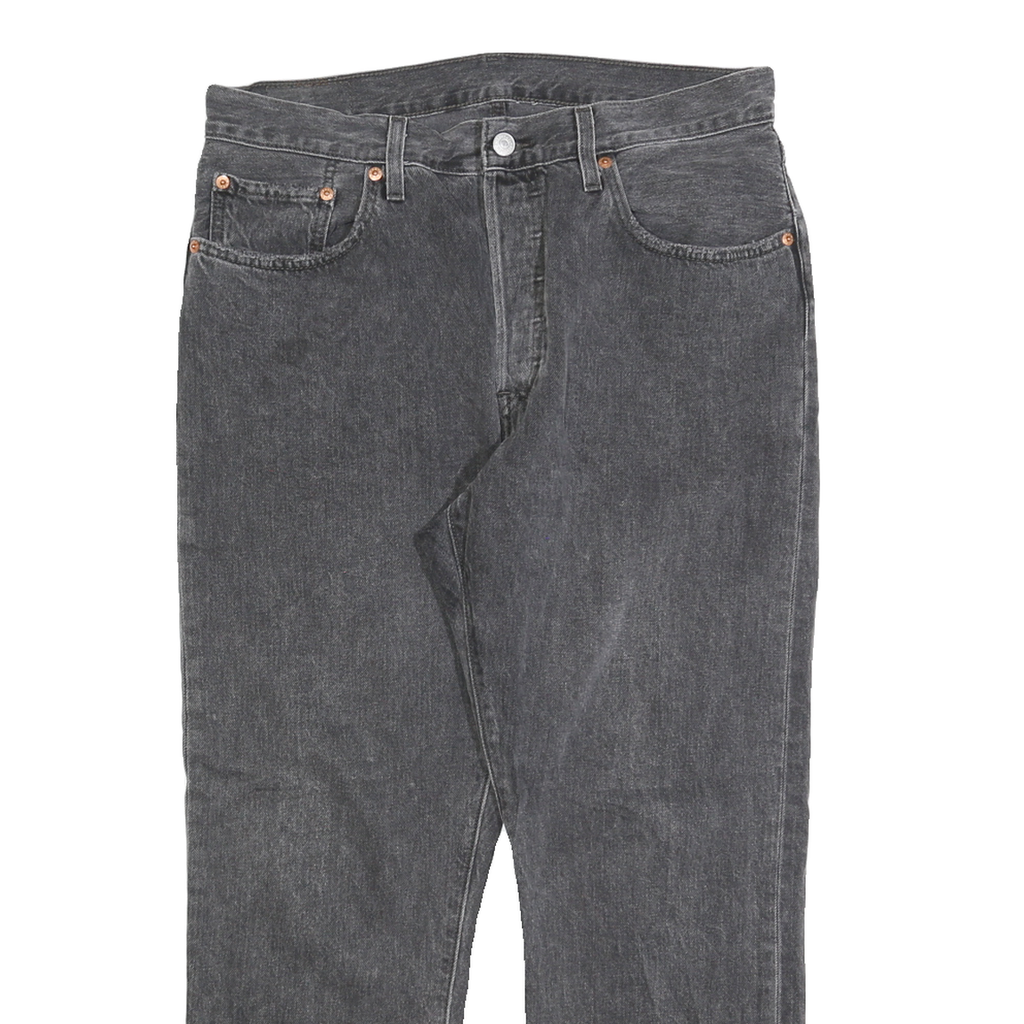 LEVI'S 501 Mens Jeans Black Regular Straight Denim Rinse W31 L26 Classic Button