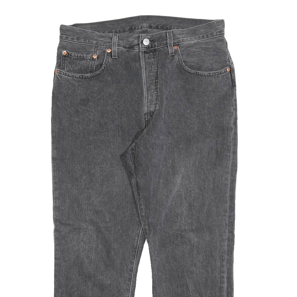 LEVI'S 501 Mens Jeans Black Regular Straight Denim Rinse W31 L26 Classic Button