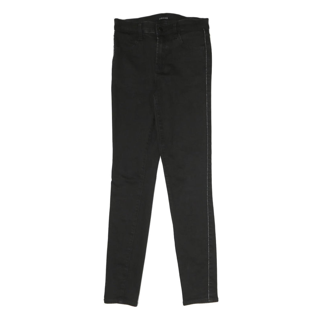 J BRAND Womens Slim Black Skinny Denim Raw W26 L29 Zip Cotton Jeans