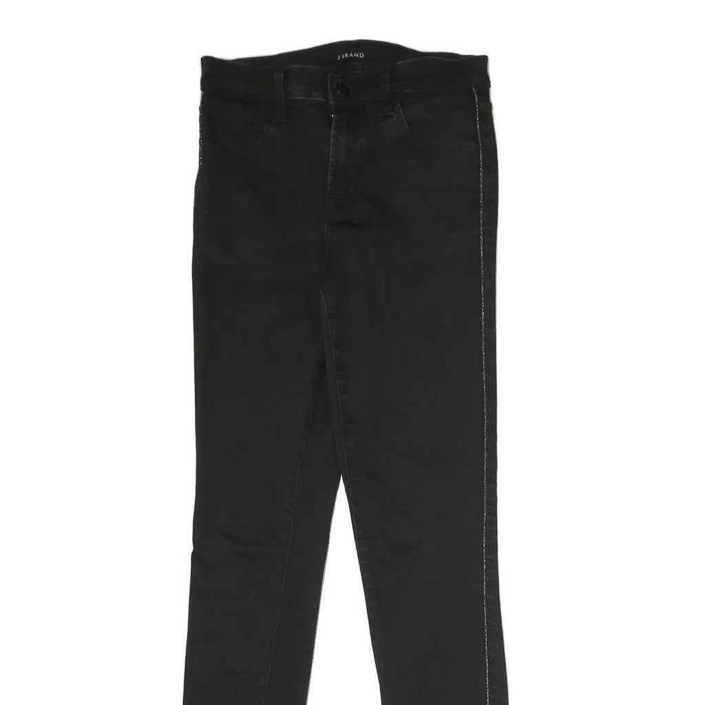 J BRAND Womens Slim Black Skinny Denim Raw W26 L29 Zip Cotton Jeans