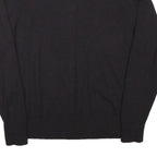 CALVIN KLEIN JEANS Mens Black Plain Wool Pullover V-Neck M Jumper