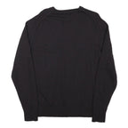 CALVIN KLEIN JEANS Mens Black Plain Wool Pullover V-Neck M Jumper