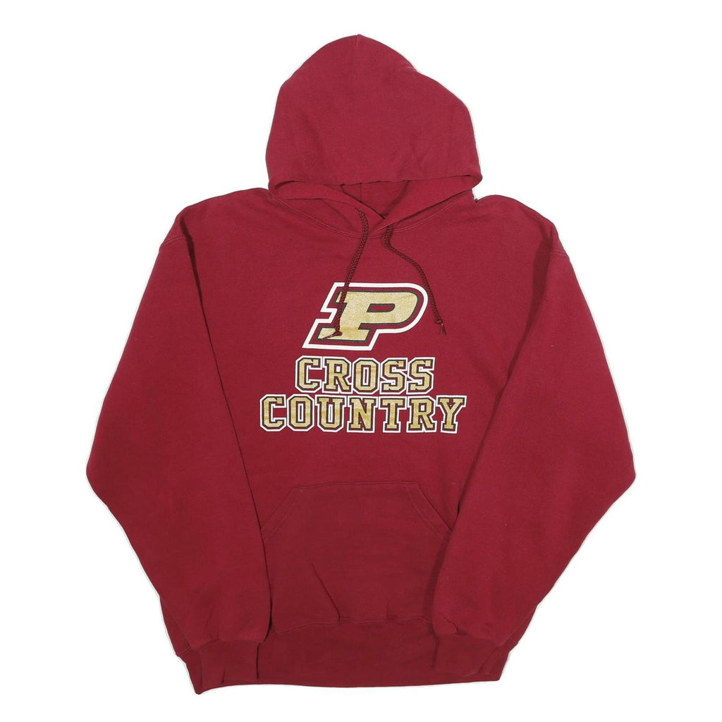 SOFFE Mens Red Cross Country Pullover Hoodie M Athletic Print Comfort Fit