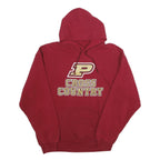 SOFFE Mens Red Cross Country Pullover Hoodie M Athletic Print Comfort Fit