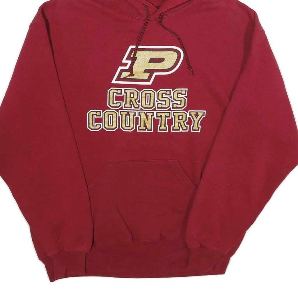 SOFFE Mens Red Cross Country Pullover Hoodie M Athletic Print Comfort Fit