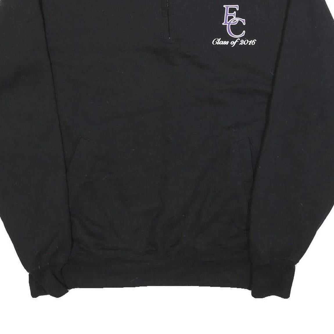 CHAMPION Mens Black Class of 2016 Half Zip M Sweatshirt Cotton Blend Casual