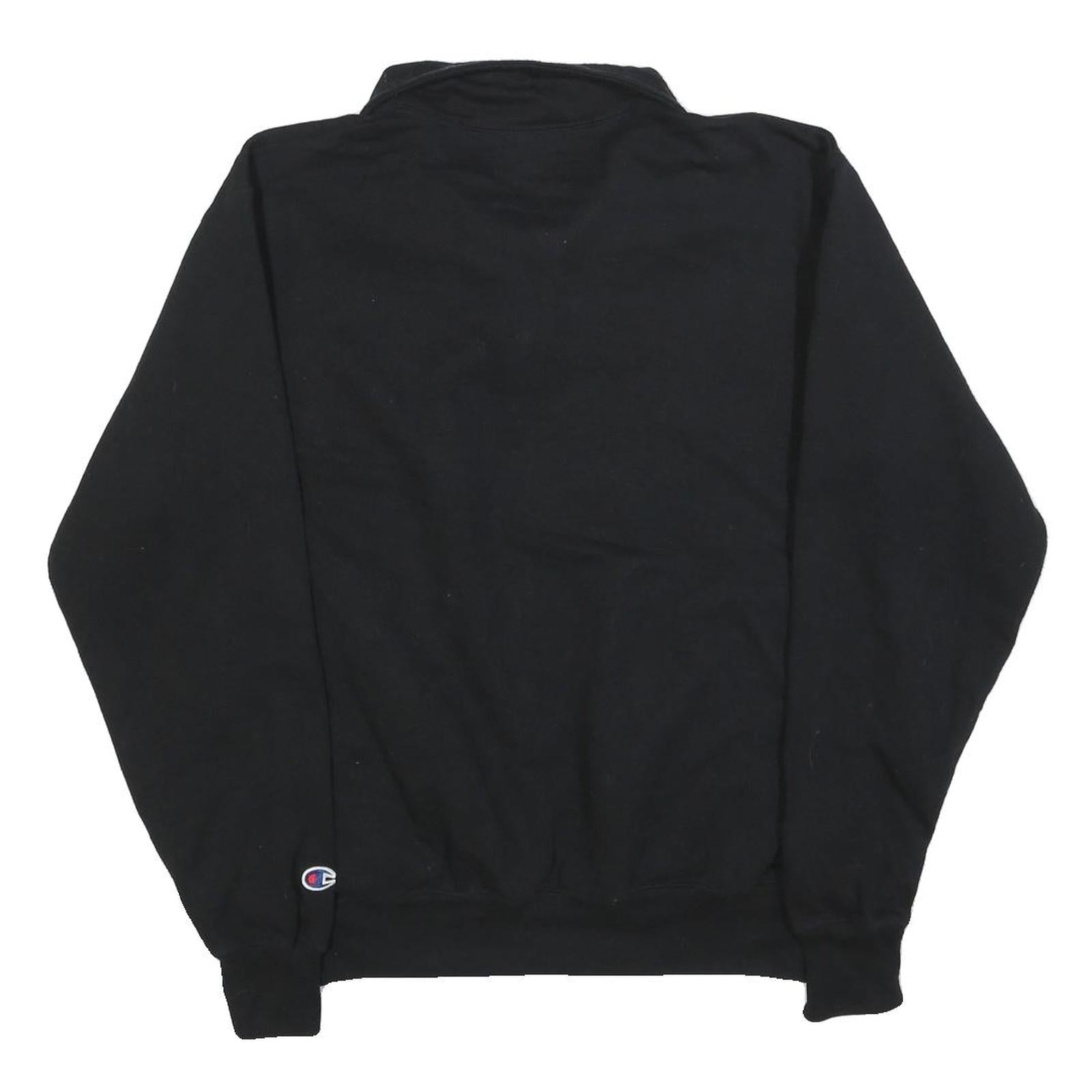 CHAMPION Mens Black Class of 2016 Half Zip M Sweatshirt Cotton Blend Casual