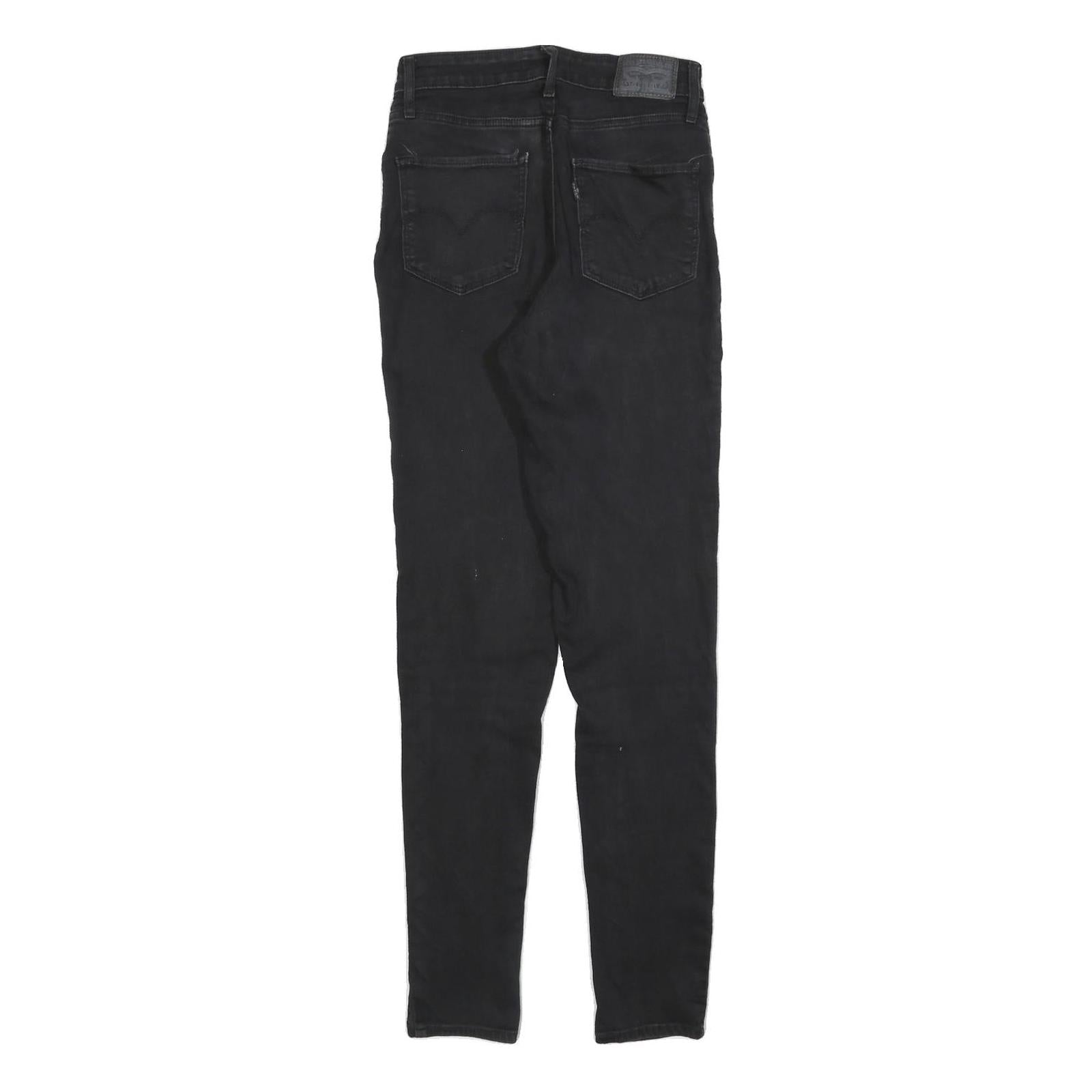 LEVI'S 721 Womens Slim Black Denim Light W27 L30 Skinny Jeans Zip Closure