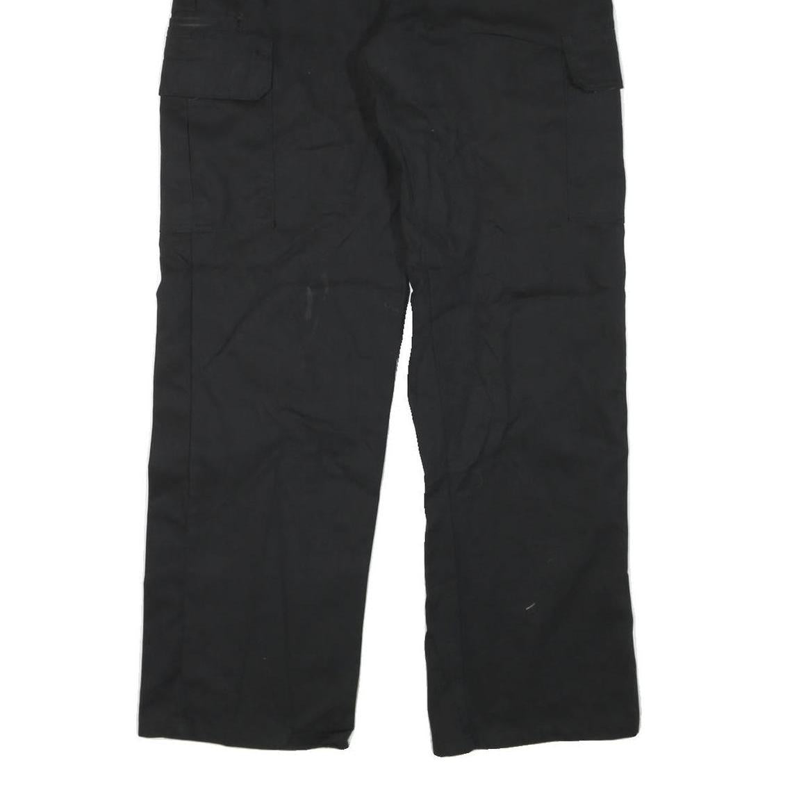 DICKIES Mens Cotton Blend Black Regular Cargo Trousers W33 L32 Workwear Utility