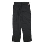 DICKIES Mens Cotton Blend Black Regular Cargo Trousers W33 L32 Workwear Utility
