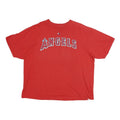 MAJESTIC Mens Red Angels Graphic T-Shirt 2XL Short Sleeve Crew Neck Baseball