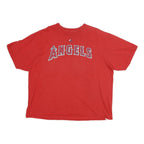 MAJESTIC Mens Red Angels Graphic T-Shirt 2XL Short Sleeve Crew Neck Baseball