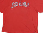MAJESTIC Mens Red Angels Graphic T-Shirt 2XL Short Sleeve Crew Neck Baseball