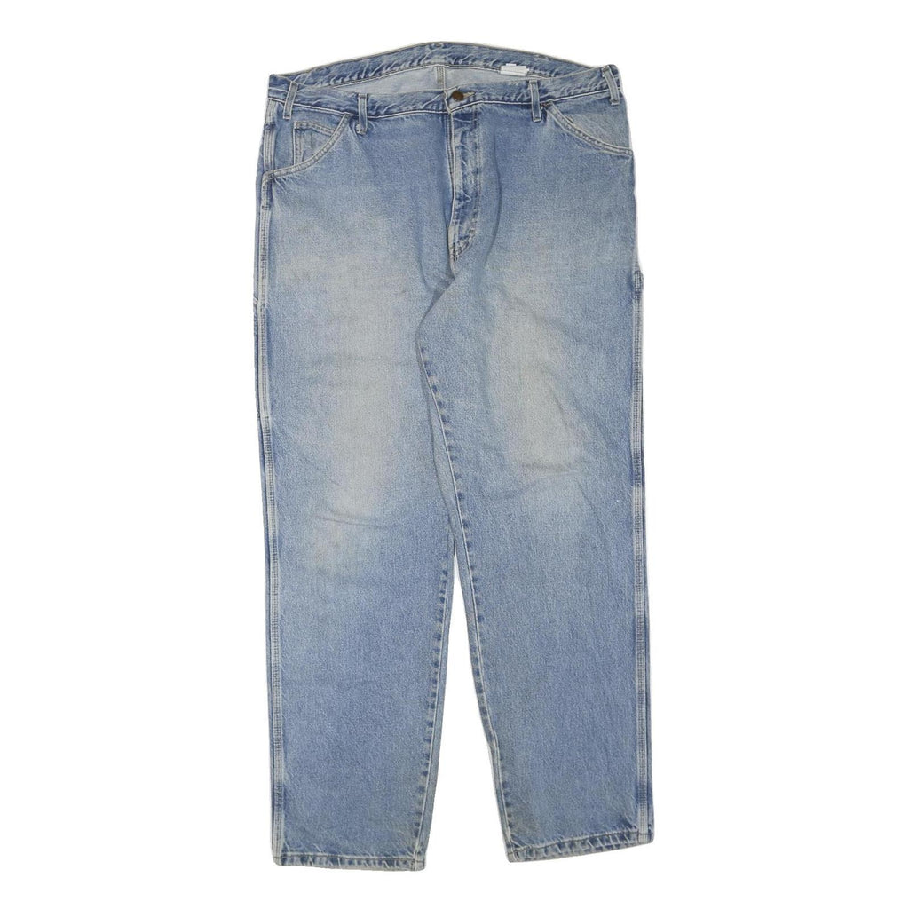 DICKIES Mens Jeans Blue Regular Straight Denim Medium W40 L33 Workwear Zip