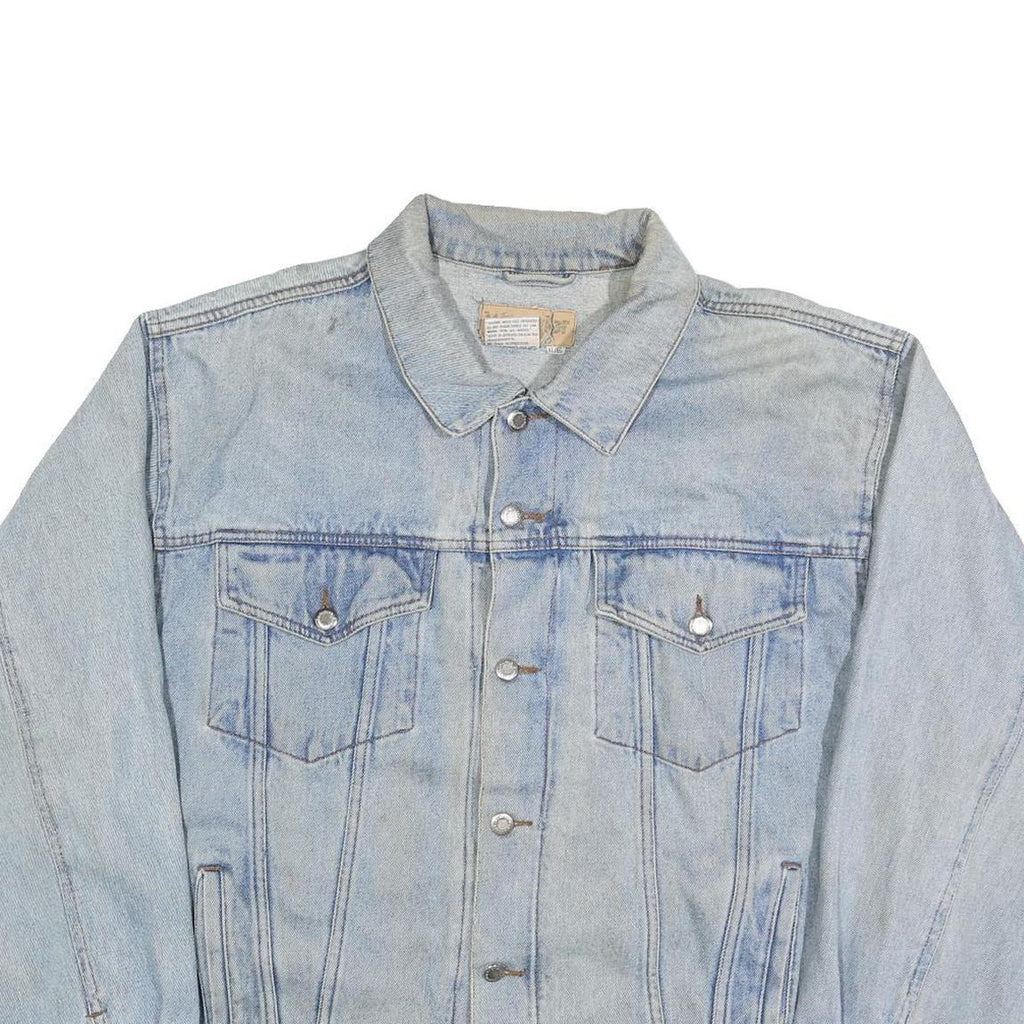 WRANGLER Mens Blue Denim Jacket XL Cotton Button Closure Classic Fit Casual