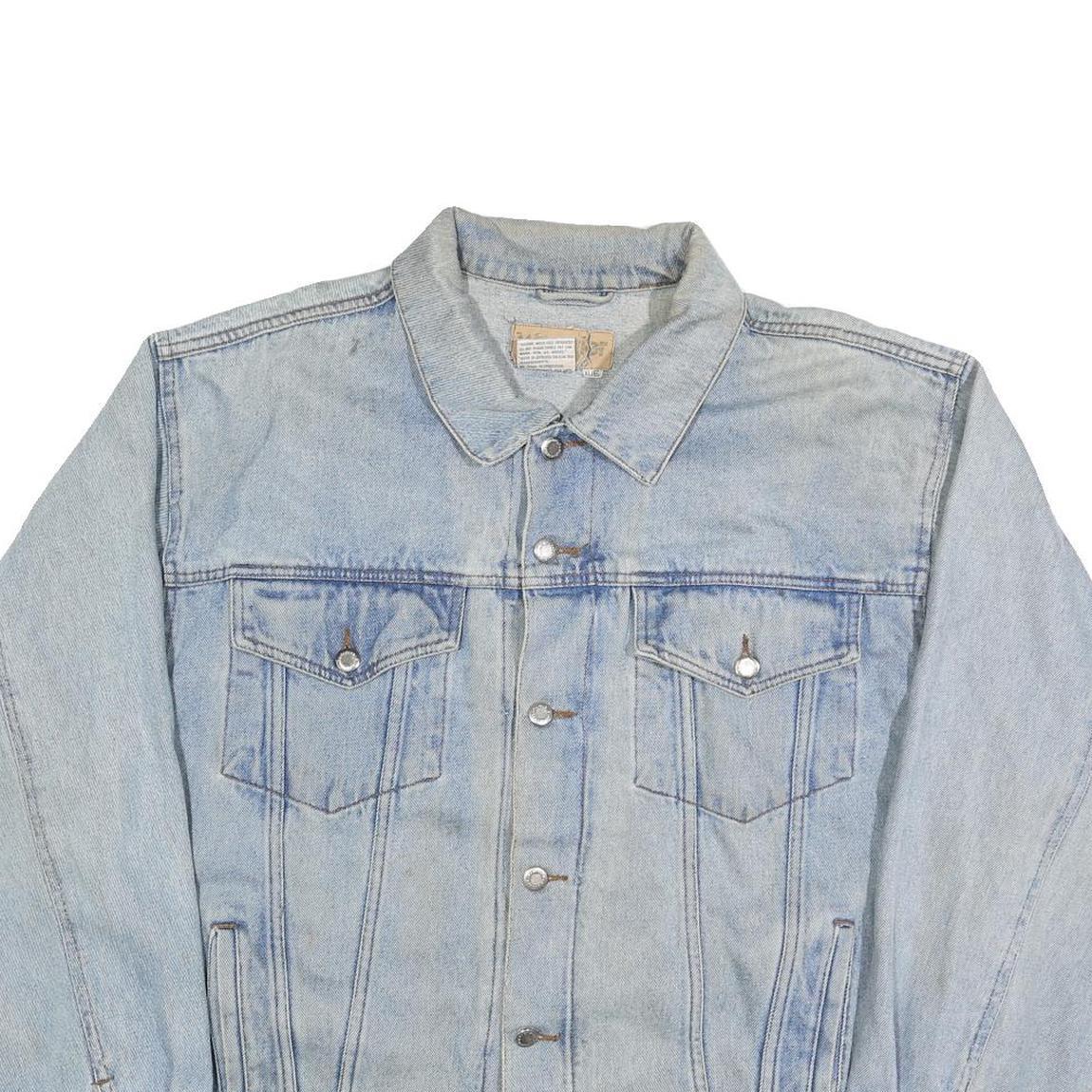 WRANGLER Mens Blue Denim Jacket XL Cotton Button Closure Classic Fit Casual