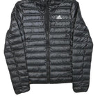 ADIDAS Womens Black Lightweight Hooded Zip Jacket XS Polyester Blend Puffer