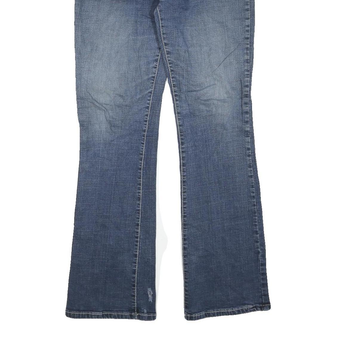 Womens Blue Regular Fit Bootcut Denim Jeans Cotton Blend W32 L32 Embroidered