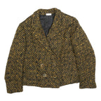 BASTA Womens Brown & Black Wool Button Jacket S Tweed Classic Winter Outerwear
