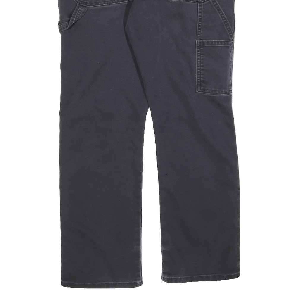 DICKIES Mens Jeans Black Regular Straight Cotton Blend W34 L30 Workwear Zip