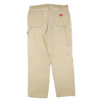 DICKIES Mens Regular Fit Beige Cotton Blend Jeans W34 L30 Zip Practical Workwear