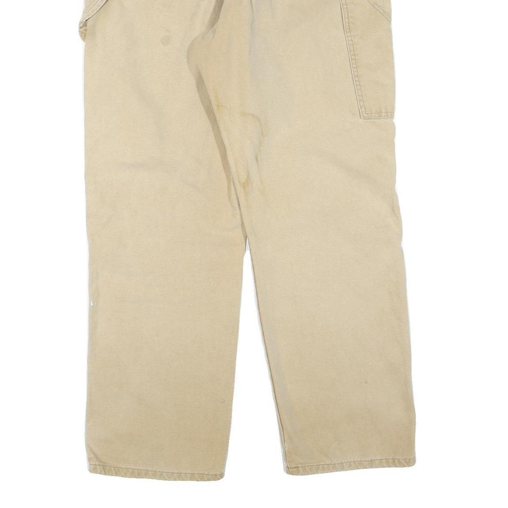 DICKIES Mens Regular Fit Beige Cotton Blend Jeans W34 L30 Zip Practical Workwear