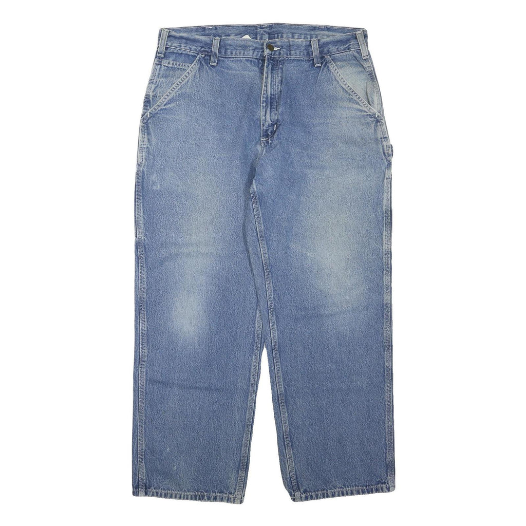 CARHARTT Mens Jeans Blue Regular Straight Denim Light W38 L30 Workwear
