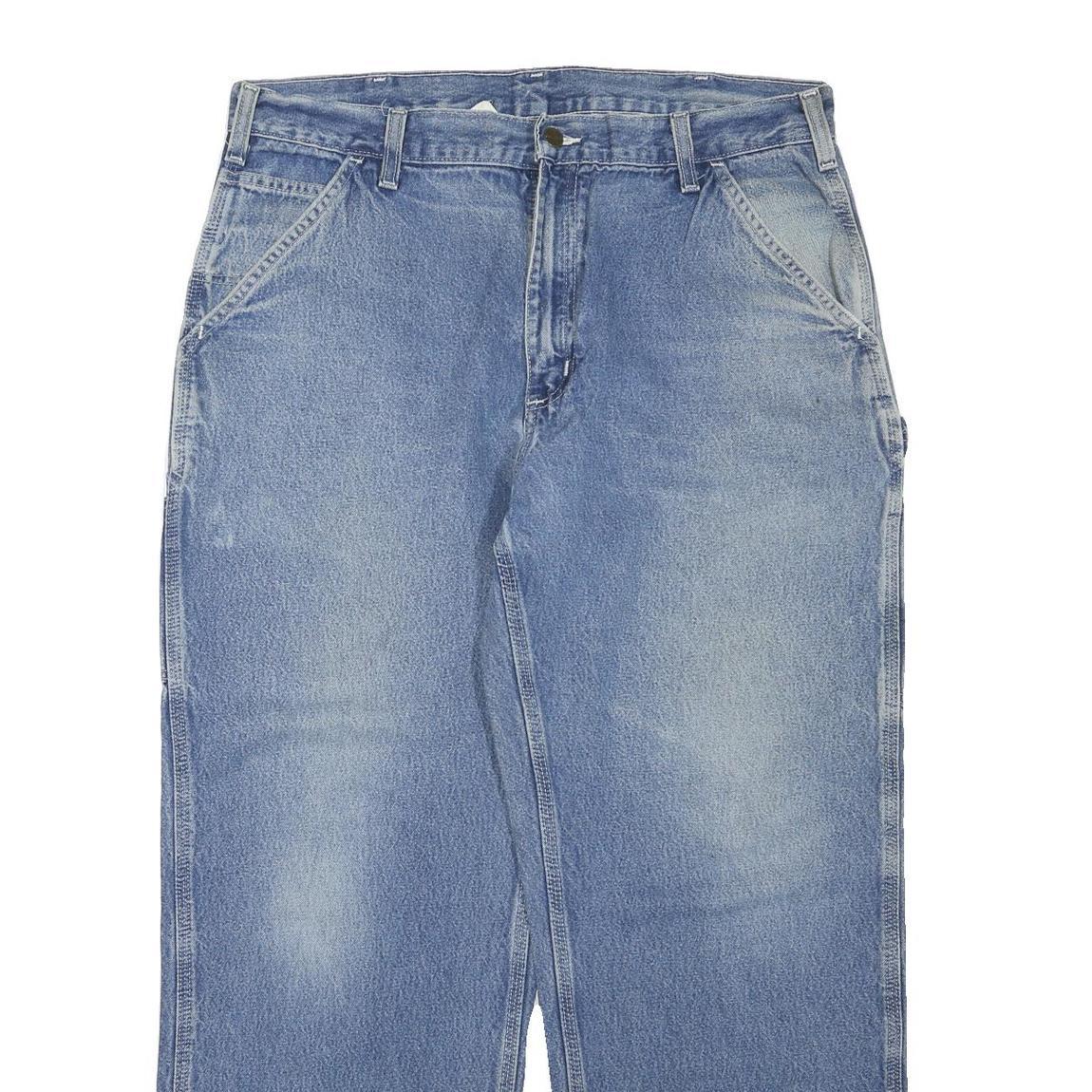 CARHARTT Mens Jeans Blue Regular Straight Denim Light W38 L30 Workwear