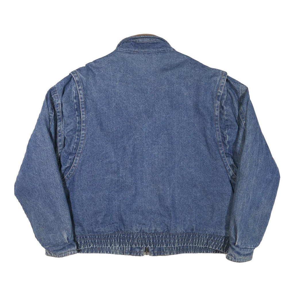 ST JOHNS BAY Mens Blue Denim Jacket XL Cotton Blend Casual Outerwear Zip