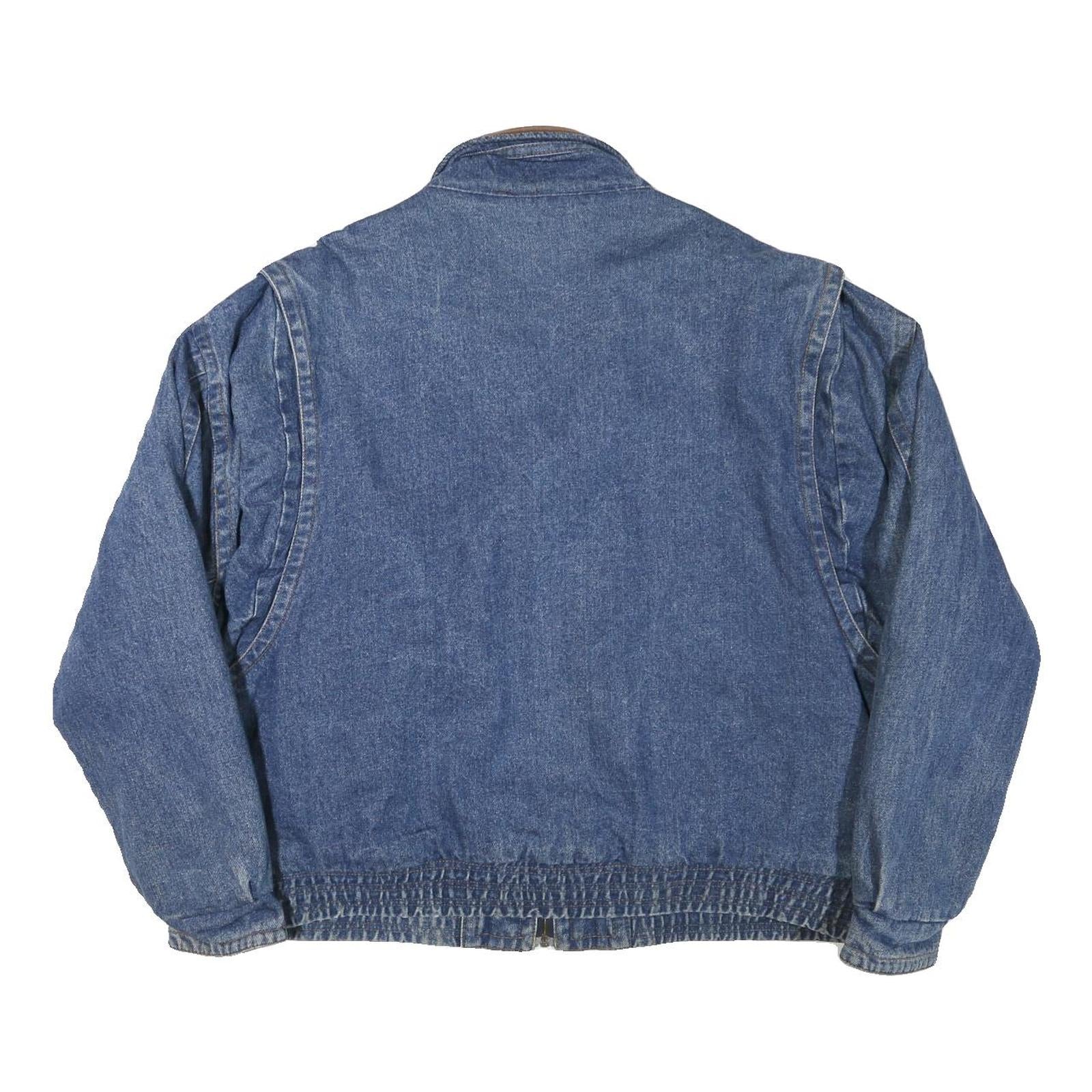 ST JOHNS BAY Mens Blue Denim Jacket XL Cotton Blend Casual Outerwear Zip