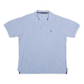 NAUTICA Mens Light Blue Short Sleeve Plain M Cotton Polo Shirt Classic Fit
