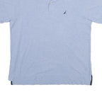 NAUTICA Mens Light Blue Short Sleeve Plain M Cotton Polo Shirt Classic Fit