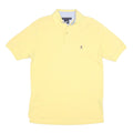 TOMMY HILFIGER Mens Yellow Short Sleeve Plain Polo Shirt S Cotton Blend Classic