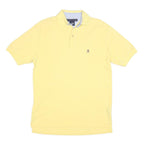 TOMMY HILFIGER Mens Yellow Short Sleeve Plain Polo Shirt S Cotton Blend Classic