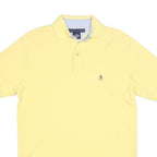 TOMMY HILFIGER Mens Yellow Short Sleeve Plain Polo Shirt S Cotton Blend Classic