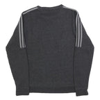 ADIDAS Mens Black Crew Neck S Cotton Blend Sweatshirt Three Stripe Design