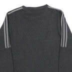 ADIDAS Mens Black Crew Neck S Cotton Blend Sweatshirt Three Stripe Design