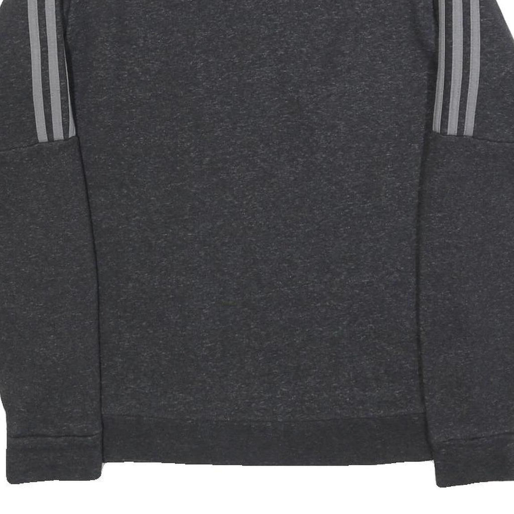 ADIDAS Mens Black Crew Neck S Cotton Blend Sweatshirt Three Stripe Design