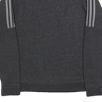 ADIDAS Mens Black Crew Neck S Cotton Blend Sweatshirt Three Stripe Design