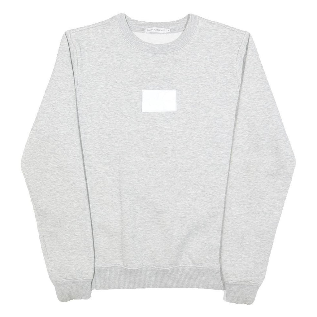 CALVIN KLEIN JEANS Boys Grey Sweatshirt Crew Neck 16Y Cotton Blend Pullover