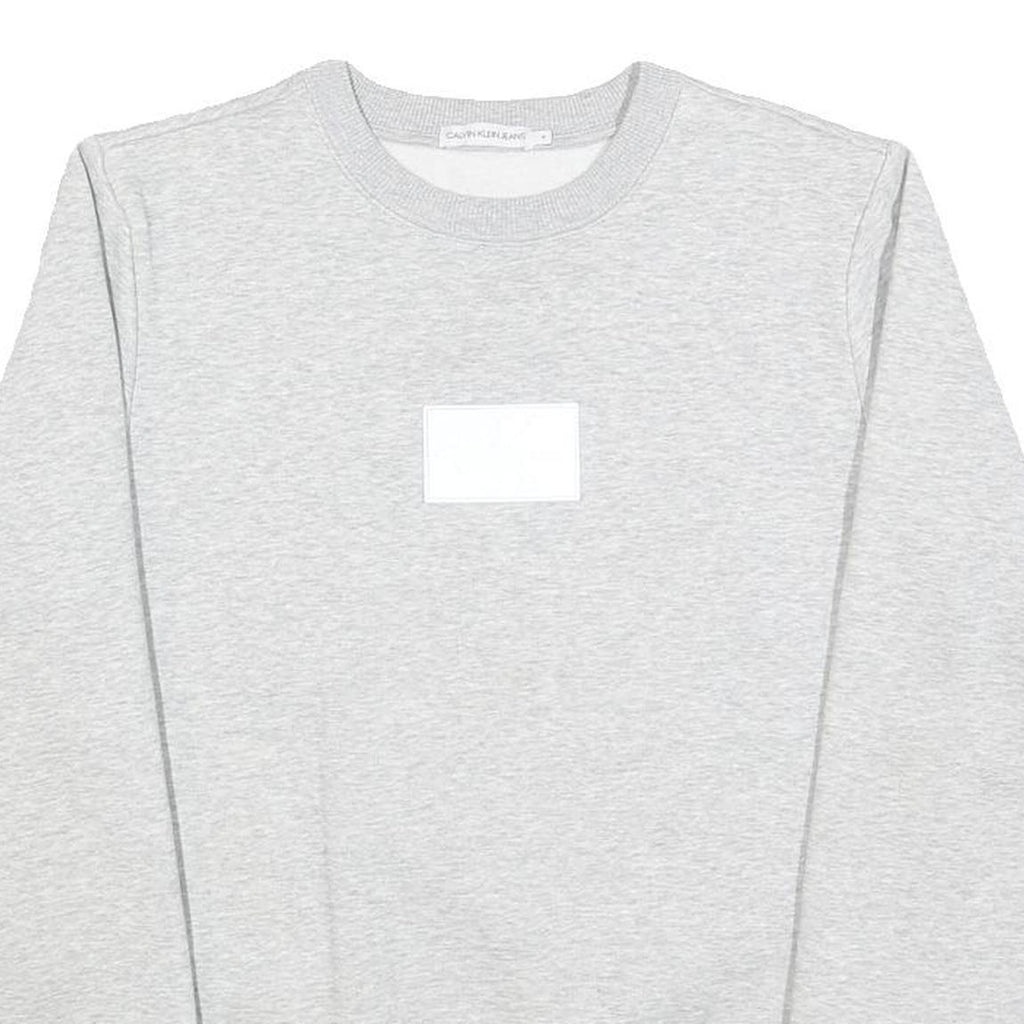 CALVIN KLEIN JEANS Boys Grey Sweatshirt Crew Neck 16Y Cotton Blend Pullover