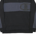 CHAMPION Mens Black & Grey Quarter Zip Sweatshirt M Cotton Blend Pullover